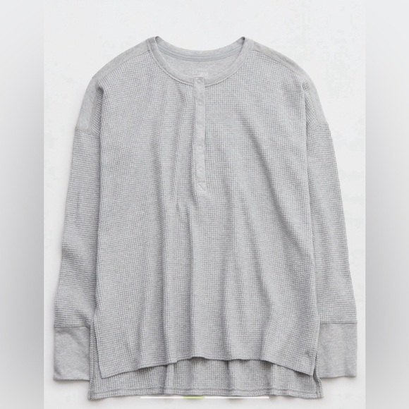 aerie Sweaters - Aerie offline waffle knit henley long sleeve tee top sweater wow oversized shirt